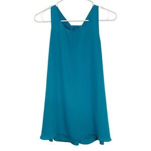 Willi Smith Racerback Keyhole back Tank Blouse Teal Size Medium